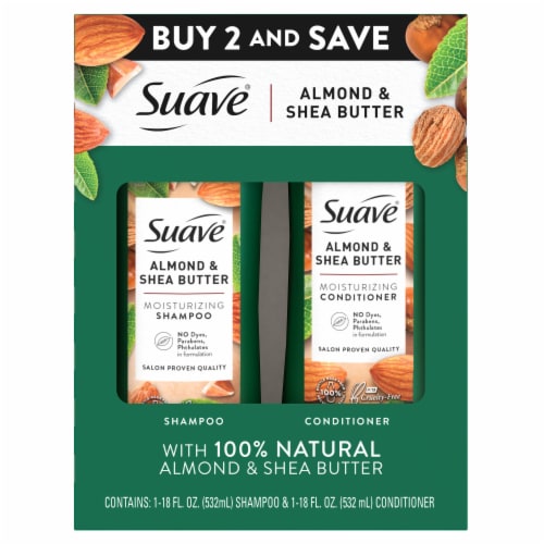 Suave Professionals Almond and Shea Butter Moisturizing Shampoo and Conditioner Perspective: back