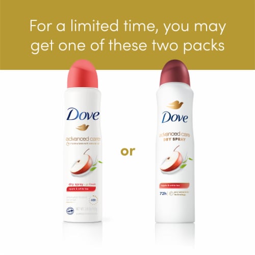 Dove Advanced Care Women's Antiperspirant Deodorant Spray Apple & White Tea Perspective: back