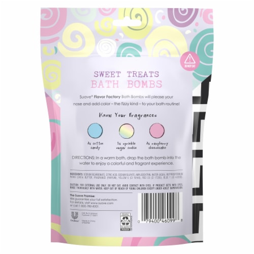 Suave® Sweet Treats Shampoo & Conditioner Bath Bombs Perspective: back