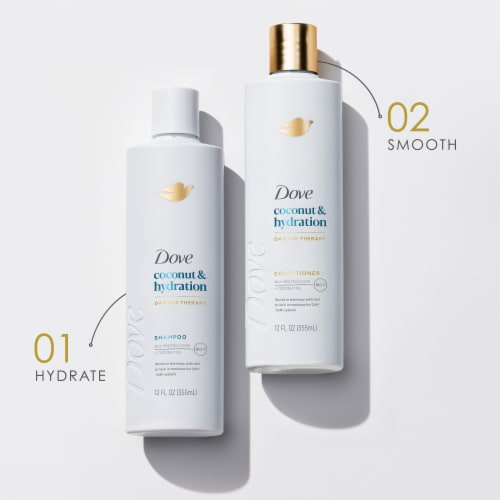 Dove Coconut & Hydration Shampoo and Conditioner Perspective: back