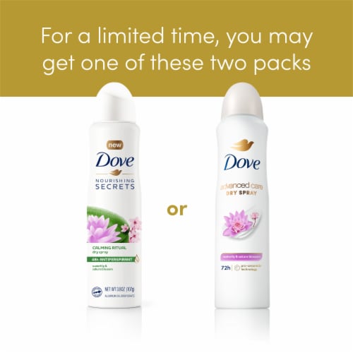 Dove Nourishing Secrets Dry Spray Antiperspirant Deodorant Waterlily & Sakura Blossom Perspective: back