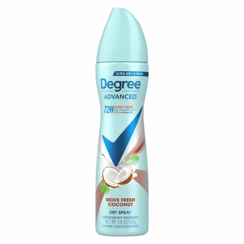 Degree Antiperspirant Deodorant Dry Coconut & Hibiscus Spray With Body Heat Activated Technology Perspective: back