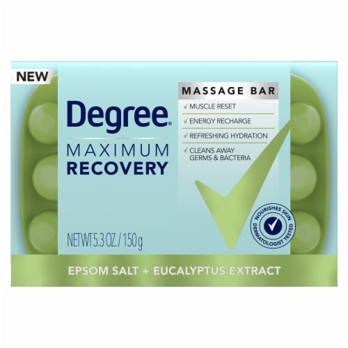 Degree® Maximum Recovery Epson Salt + Eucalyptus Extract Massage Bar Perspective: back