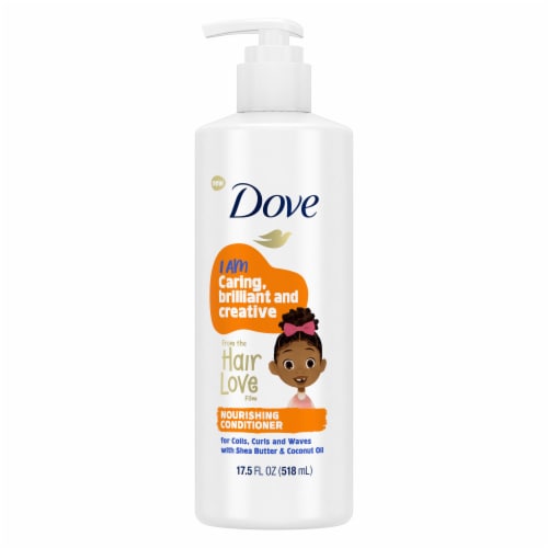 Dove Kids Care Conditioner for Coils, Curls and Waves, Coconut Oil and Shea Butter Perspective: back
