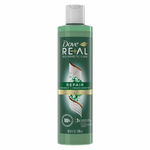 Dove RE+AL Bio-Mimetic Care Repair Coconut + Vegan Keratin™ Shampoo Perspective: back