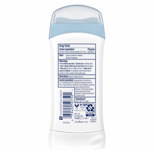 Dove Invisible Solid Women's Antiperspirant Deodorant Stick Fresh Scent Perspective: back