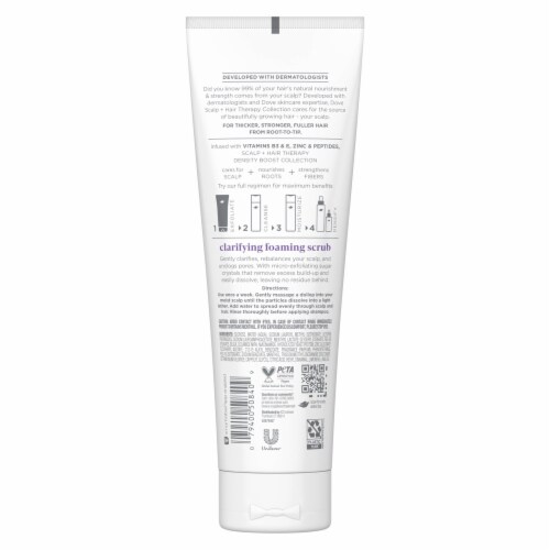 Dove Scalp + Hair Therapy Clarifying Foaming Scalp Scrub Perspective: back