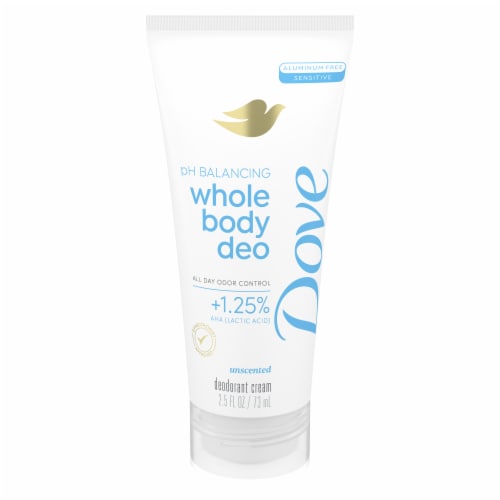 Dove Whole Body Deo Aluminum Free Invisible Cream Deodorant Unscented Perspective: back