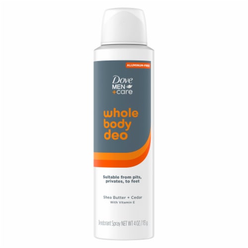 Dove Men+Care Whole Body Deo Aluminum-Free Deodorant Spray Shea Butter + Cedar with Vitamin E Perspective: back
