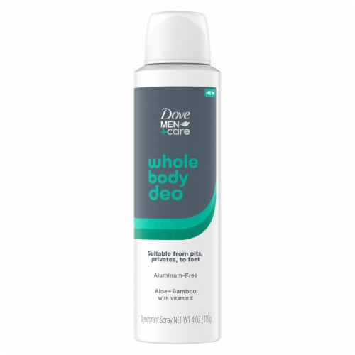 Dove Men+Care Whole Body Spray Deodorant Aloe + Bamboo Suitable from Pits, Privates, Aluminum-Free Perspective: back