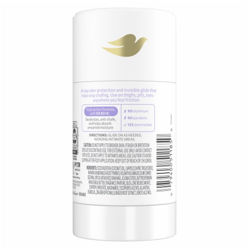 Dove Whole Body Deodorant Stick Aluminum Free Anti-Friction Coconut + Vanilla Perspective: back