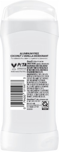 Suave® Women's Deodorant Stick Coconut & Vanilla Aluminum Free Perspective: back