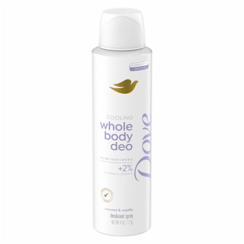 Dove Whole Body Deo Aluminum Free Invisible Spray Deodorant Coconut & Vanilla Perspective: back
