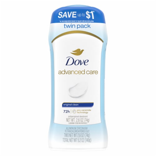 Dove Invisible Solid Original Clean Antiperspirant Deodorant Stick Perspective: back