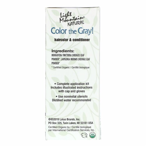Light Mountain Color the Gray! Natural Hair Color & Conditioner Black - 7 oz (198 g) Perspective: back