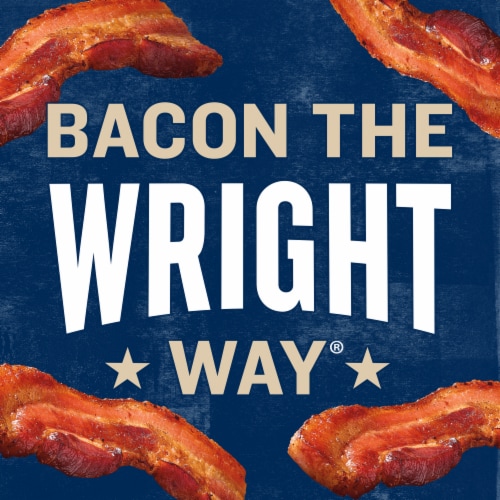 Wright Brand Hickory Real Wood Smoked Thick Cut Bacon Stack Pack Perspective: back