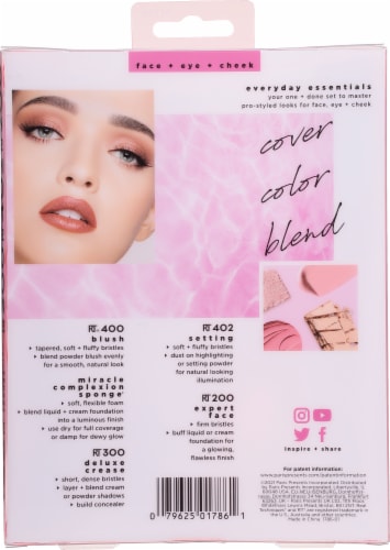 Real Techniques® Face + Eyes + Cheek Everyday Essentials Brush Set Perspective: back