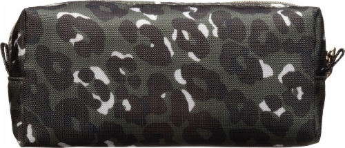 Scunci Leopard Cosmetic Bag - Green Perspective: back