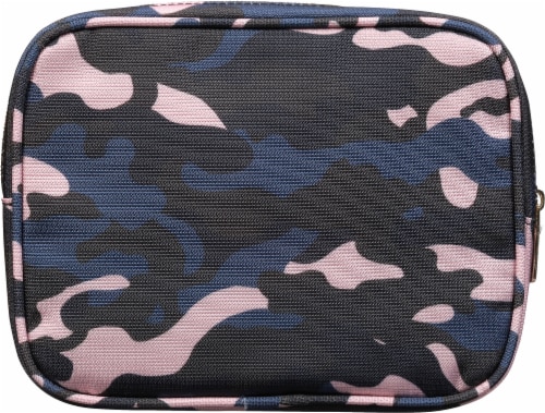 Scunci Camo Cosmetic Bag - Blue Perspective: back