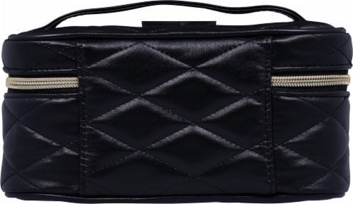 Scunci® Quilted Cosmetic Bag - Black Perspective: back