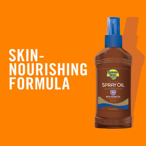 Banana Boat Protective Tanning Spray Oil Sunscreen SPF 15 Carrot + Banana Extracts + Coconut Oil Perspective: back