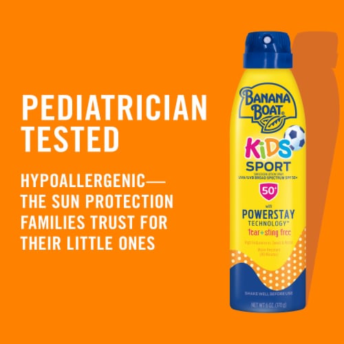 Banana Boat Kids Sport Sunscreen Spray SPF 50 Tear-Free Sting-Free Pediatrician Tested Perspective: back