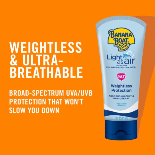 Banana Boat Light As Air Sunscreen Lotion SPF 50+ Absorbs Quickly + Non-Greasy Broad Spectrum Perspective: back