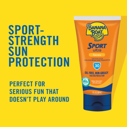 Banana Boat Sport Ultra Face Sunscreen Lotion SPF 30 Superior Endurance Vs Sweat + Water Perspective: back