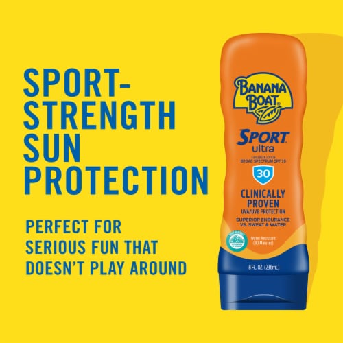 Banana Boat Sport Ultra Sunscreen Lotion SPF 30 Broad Spectrum Superior Endurance Vs Sweat + Water Perspective: back
