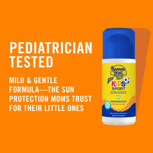 Banana Boat Kids Sport Sunscreen Roll-On Lotion SPF 60+ Pediatrician Tested Broad Spectrum