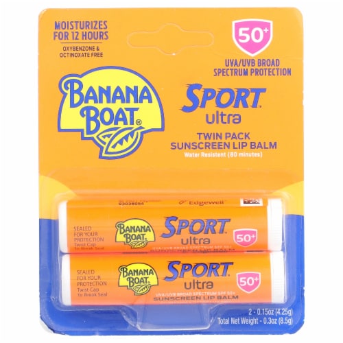 Banana Boat Sport™ Ultra Sunscreen Lip Balm SPF 50+ 2 Pack – 0.15 oz (4.25 g) Each