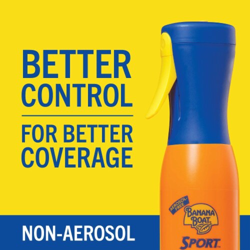Banana Boat Sport 360 Coverage Sunscreen Mist SPF 50+ Refillable Non-Aerosol Dual Sprayer Perspective: back