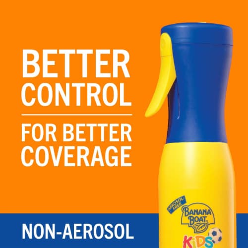 Banana Boat Kids 360 Coverage Sunscreen Mist SPF 50+ Refillable Non-Aerosol Dual Sprayer Perspective: back