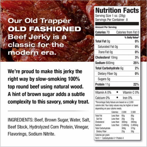 Old Trapper Old Fashioned Beef Jerky Perspective: back