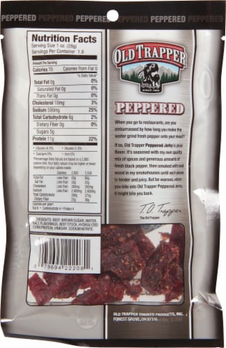 Old Trapper Natural Style Peppered Beef Jerky Perspective: back