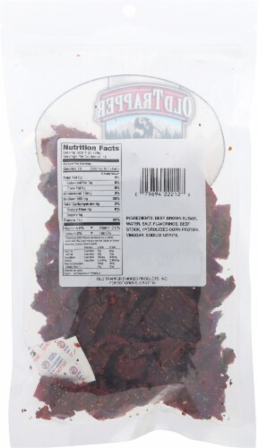 Old Trapper - 10oz. Peppered Beef Jerky traditional style Perspective: back