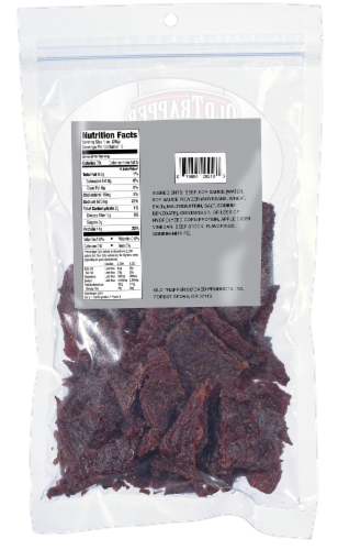 Old Trapper Zero Sugar Beef Jerky Perspective: back