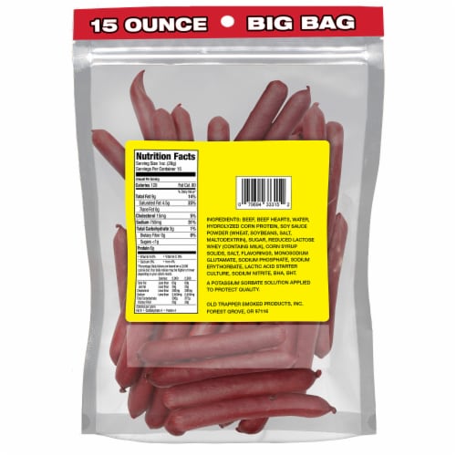 Old Trapper Teriyaki Deli Style Beef Sticks Perspective: back