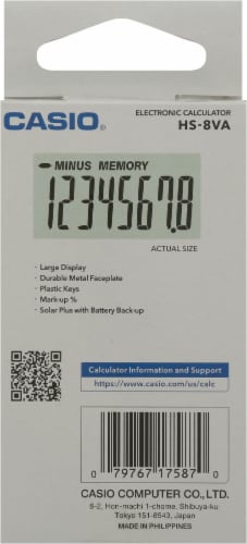 Casio HS-8VA Basic Calculator Perspective: back