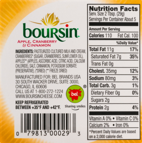 Boursin Apple Cranberry & Cinnamon Gournay Cheese Perspective: back