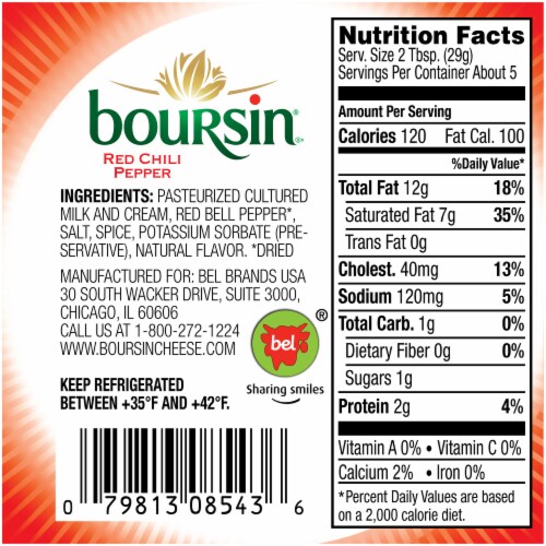Boursin Red Chili Pepper Gournay Cheese Perspective: back