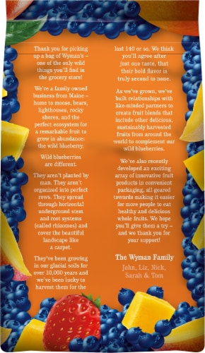 Wyman's® Mango Berry Frozen Fruit Perspective: back