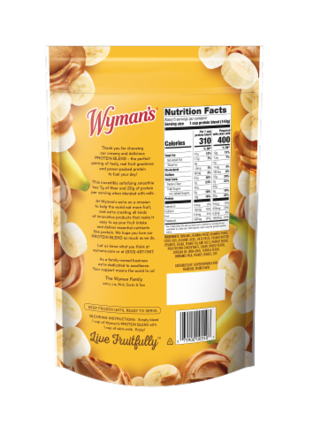 Wyman's® Banana Peanut Butter Protein Blend Perspective: back