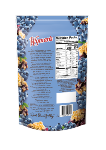 Wyman's® Protein Blend Wild Blueberry Crumble Pouch Perspective: back