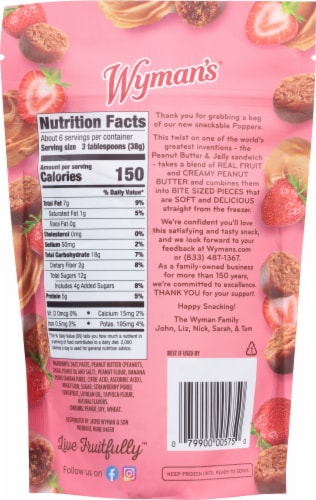 Wyman's® Fruit & Peanut Butter Poppers - Peanut Butter & Strawberry Perspective: back