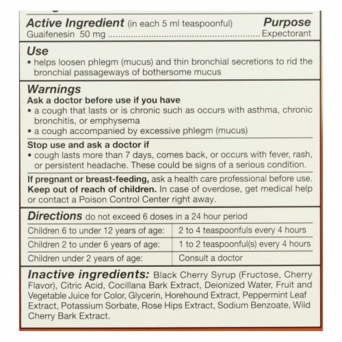Naturade Children's Expec Herbal Expectorant Cherry - 9 fl oz Perspective: back