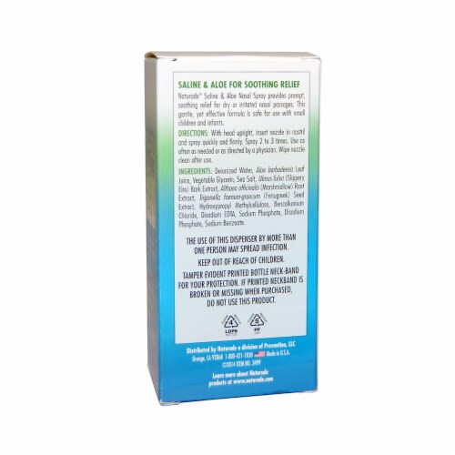 Naturade Non Medicated Nasal Spray Saline And Aloe Gently Moistu Perspective: back