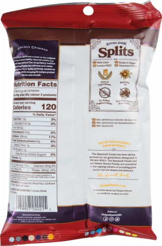 Splits® Extra Dark Pretzels Perspective: back