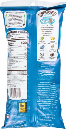 Unique Original Sea Salt Sprouted™ Whole Grain Wheat Pretzel Shells Perspective: back