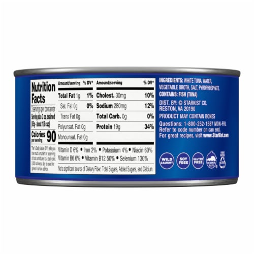 StarKist Solid White Albacore Tuna in Water Can Perspective: back